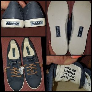 Navy Blue Sperry Topsiders Nwt